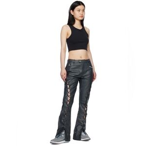 NWT Nike Jordan x Travis Scott Cactus Jack 100% Leather Lace Up Moto Pants Sz 4